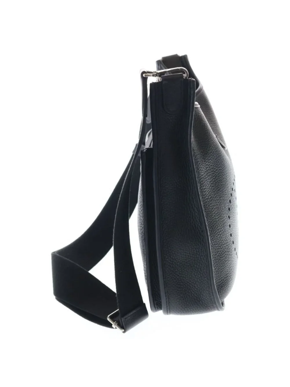 Hermes Evelyne PM Shoulder Bag Black Epsom Silver